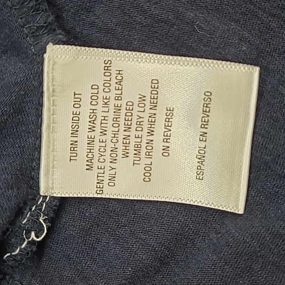 STYLE CO NAVY BLUE HI-LO RAW HEM LONG SLEEVE PULLOVER TEE - Picture 12 of 12